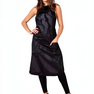 Bleachproof Apron by Betty Dain – Black Workwear with Zippered Pockets-0