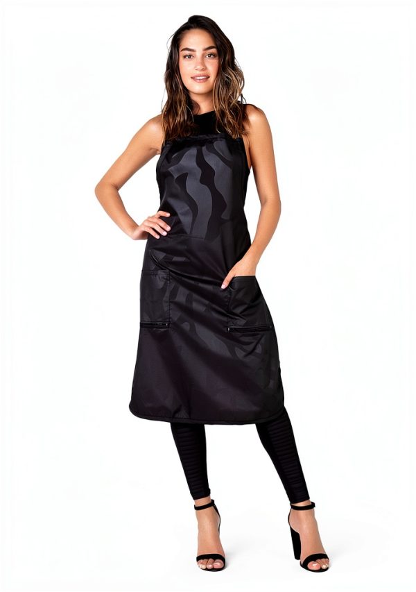 Bleachproof Apron by Betty Dain – Black Workwear with Zippered Pockets-0