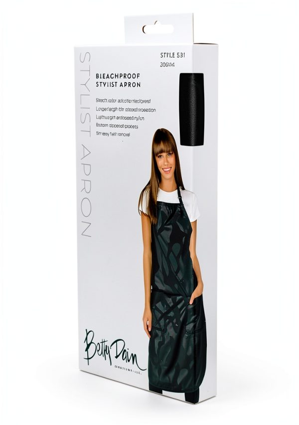 Bleachproof Apron by Betty Dain – Black Workwear with Zippered Pockets-5