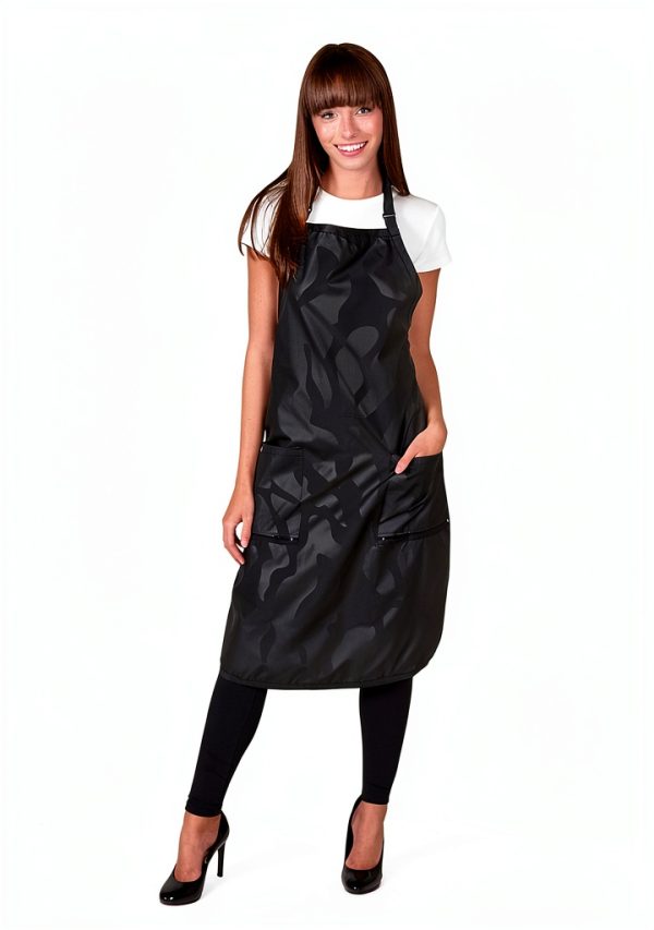 Bleachproof Apron by Betty Dain – Black Workwear with Zippered Pockets-1