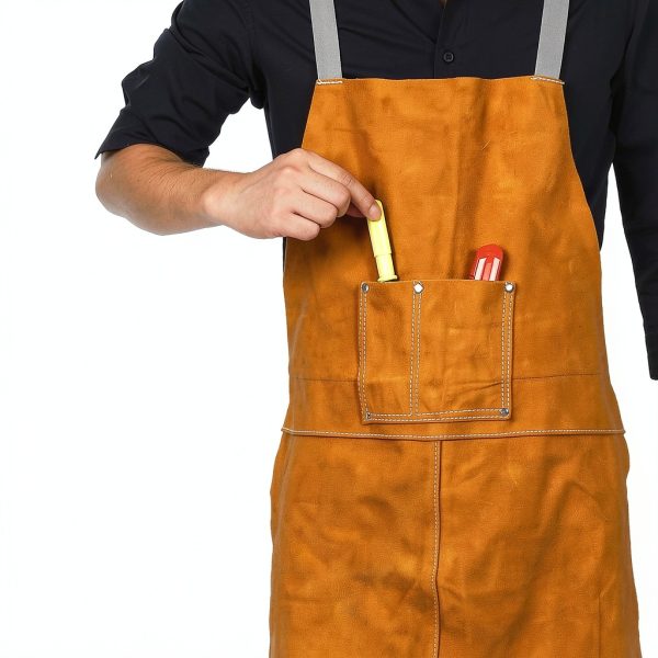 Leather Apron Houseables Welding Apron Heat Resistant 23 x 35 Inch-5