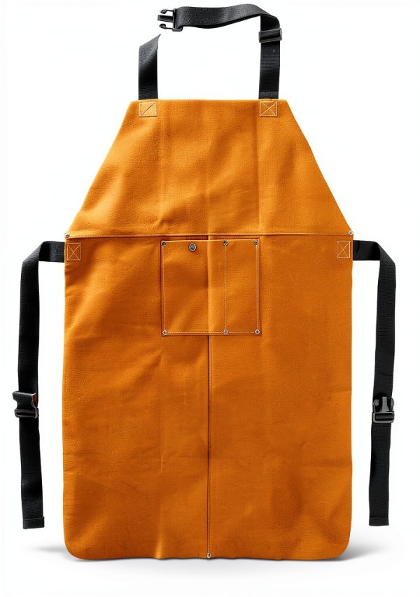 Leather Welding Apron, Flame & Spark Resistant Bib, Safety Smock, Protective Clothing Gear for Blacksmiths, Welders & Woodworkers, 23x35 inches-1