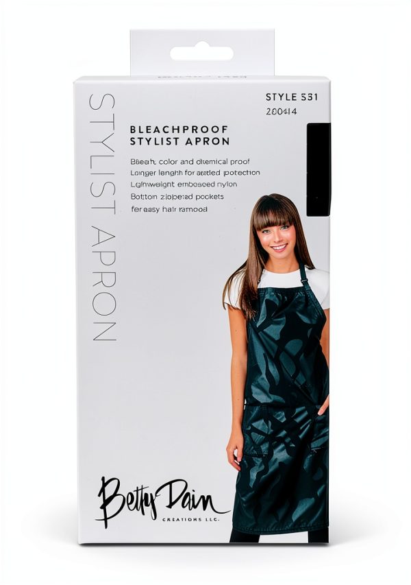 Bleachproof Apron by Betty Dain – Black Workwear with Zippered Pockets-4