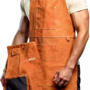 100% Genuine Leather Welding Apron by ARCPRO – Brown Cowhide Apron-0