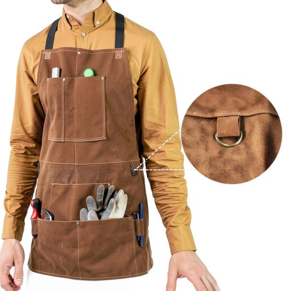 100% Genuine Leather Welding Apron by ARCPRO – Brown Cowhide Apron-2