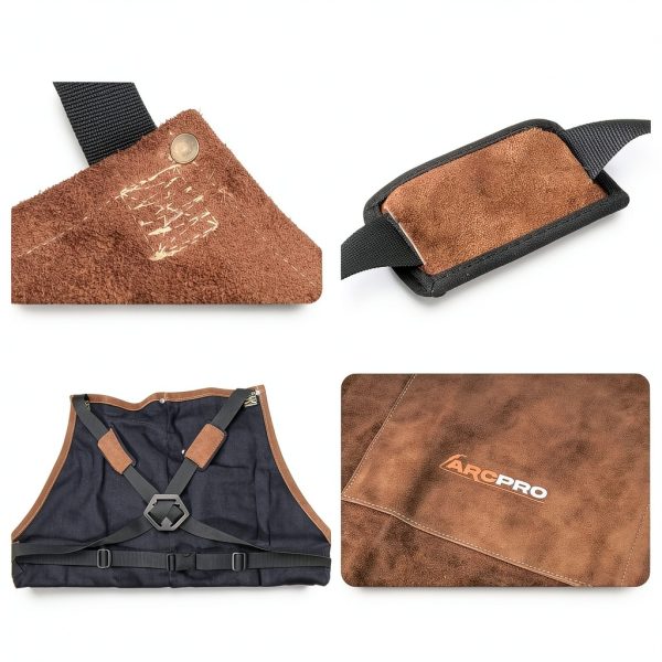 100% Genuine Leather Welding Apron by ARCPRO – Brown Cowhide Apron-5