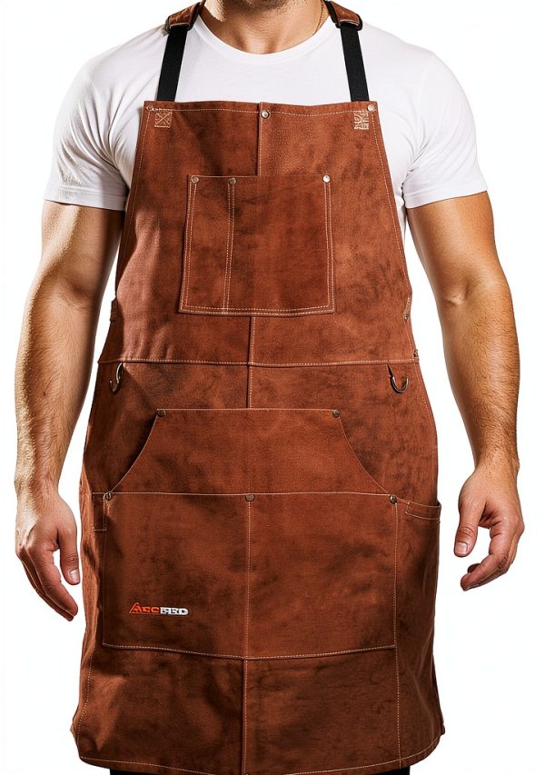 100% Genuine Leather Welding Apron by ARCPRO – Brown Cowhide Apron-1